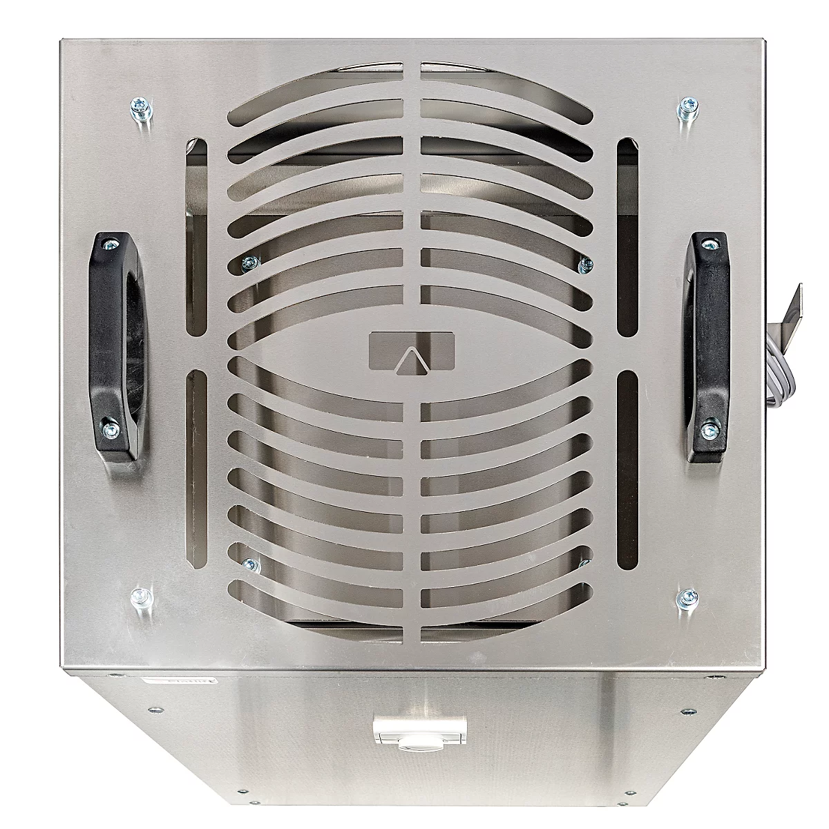 Purificateur d'air UVC Flatlift taille L, puissance 116 W, jusqu'à 1450 m³/h, pour des pièces jusqu'à 150 m², jusqu'à 8000 h, roulettes, acier inoxydable, L 490 x P 490 x H 860 mm