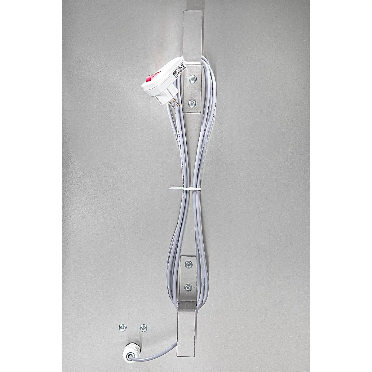 Purificateur d'air UVC Flatlift taille XL, puissance 220 W, jusqu'à 4410 m³/h, pour des pièces jusqu'à 500 m², jusqu'à 8000 h, roulettes, acier inoxydable, L 813 x P 813 x H 1600 mm
