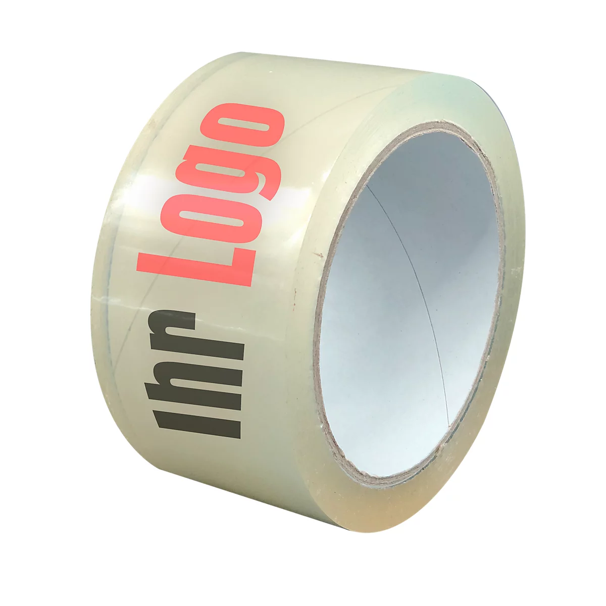 Pvc-tape, 2-kleurige opdruk, transparant, 288 rollen