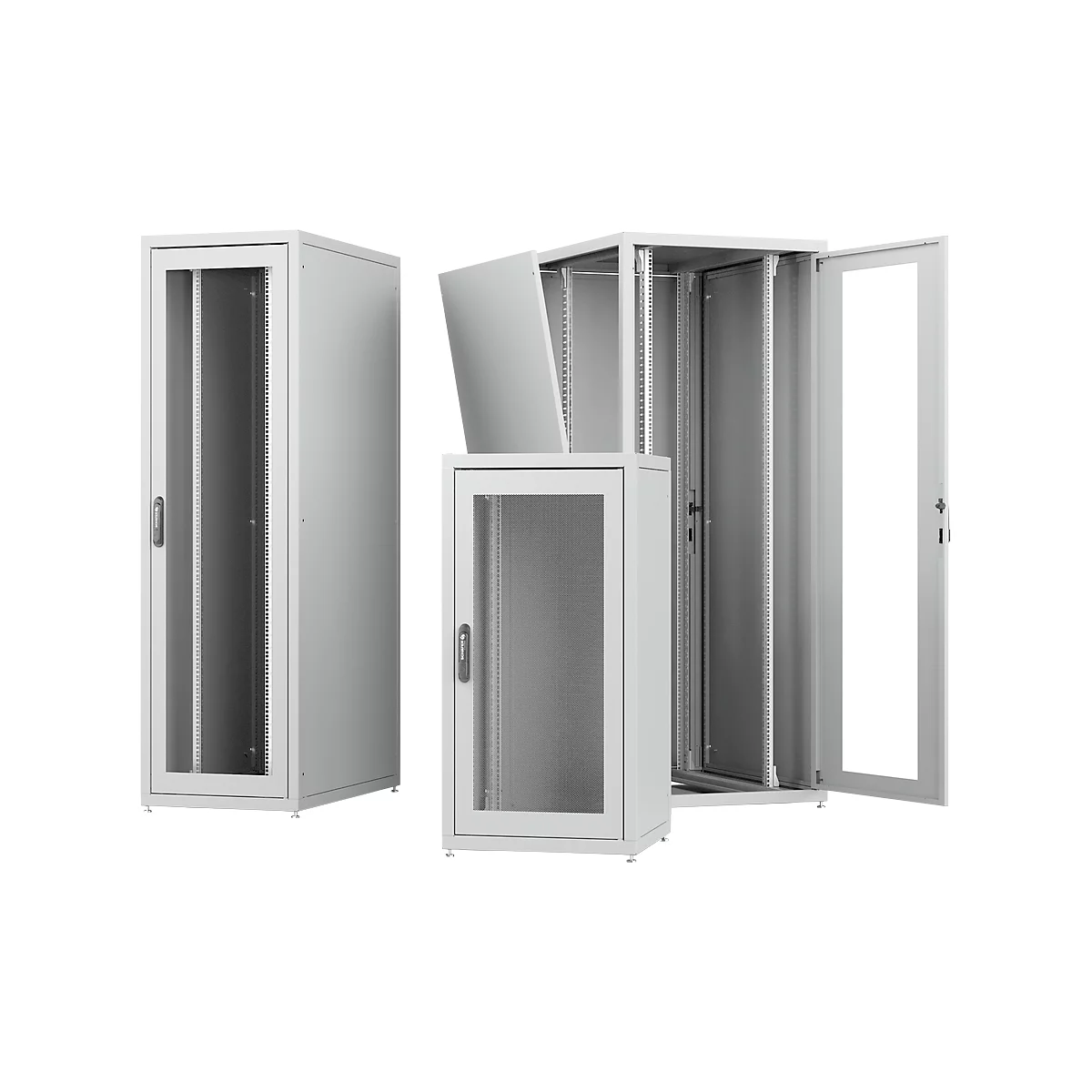 PX netwerkkast, plaatstaal, gepoedercoat/gegalvaniseerd, met zichtglas, B 600 x D 800 x H 1200 mm