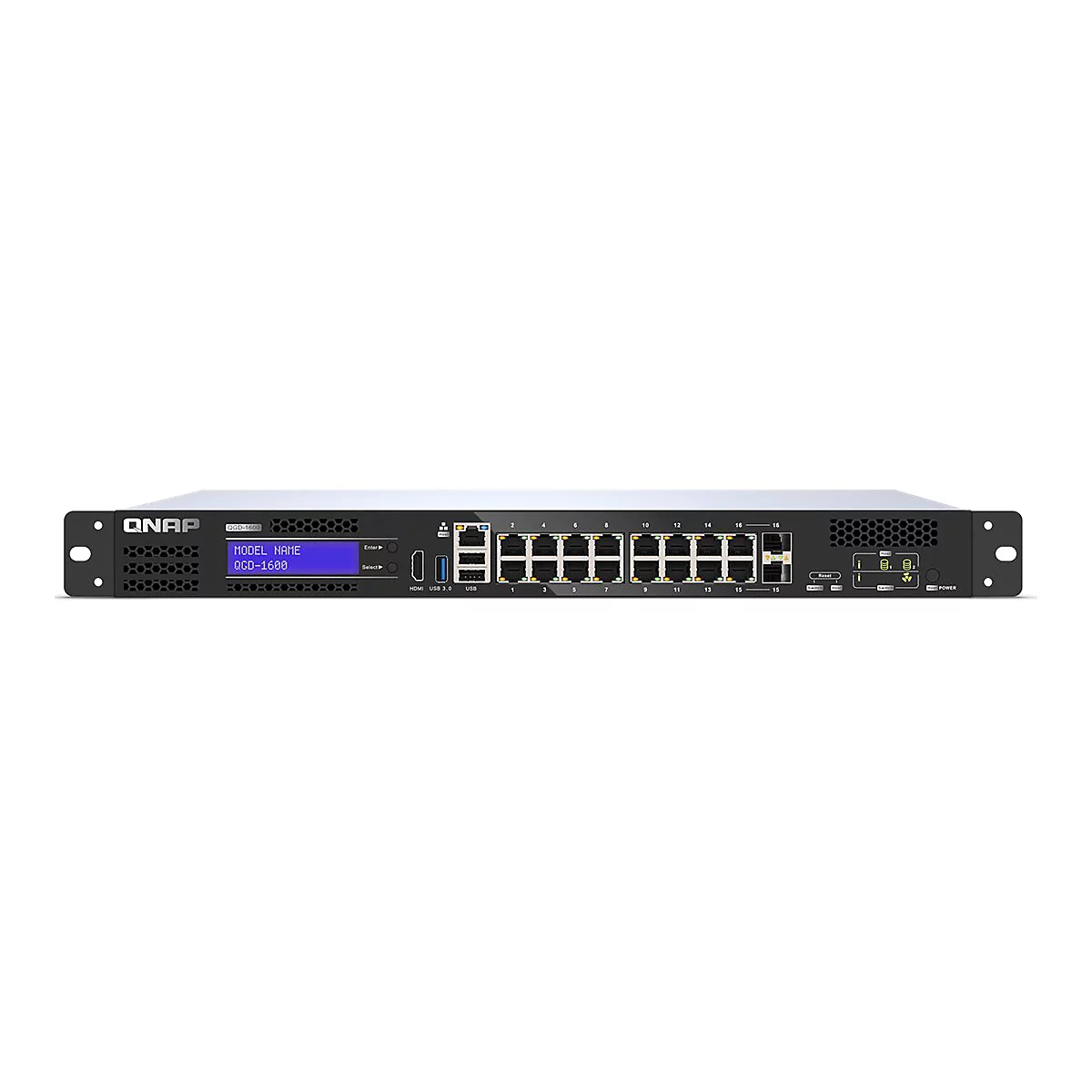 QNAP QGD-1600 - Switch - Smart - 4 x 10/100/1000 (PoE++) + 10 x 10/100/1000 (PoE+) + 2 x Kombinations-Gigabit-SFP (PoE+) - an Rack montierbar - AC