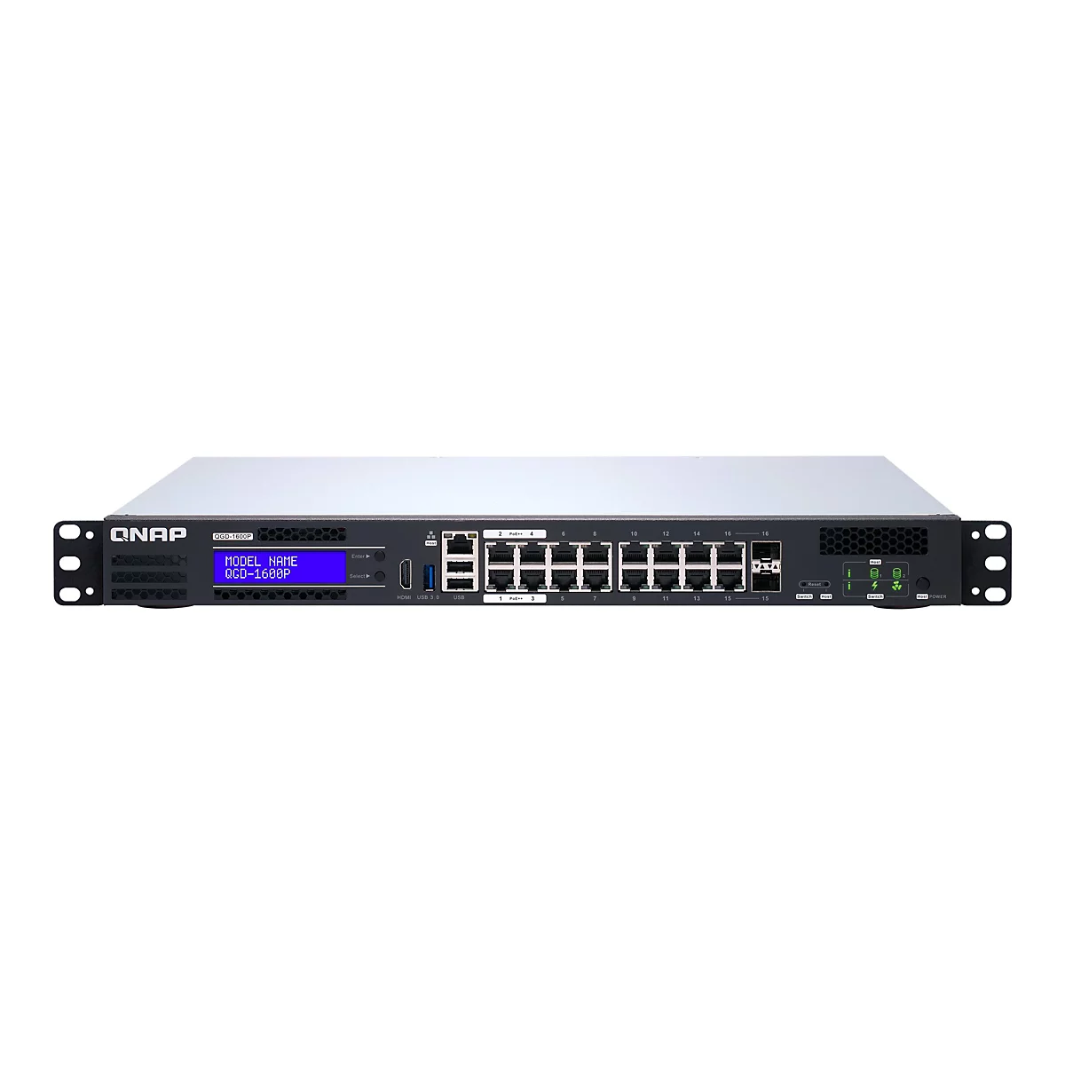 QNAP QGD-1600P - Switch - 16 Anschlüsse - Smart - an Rack montierbar