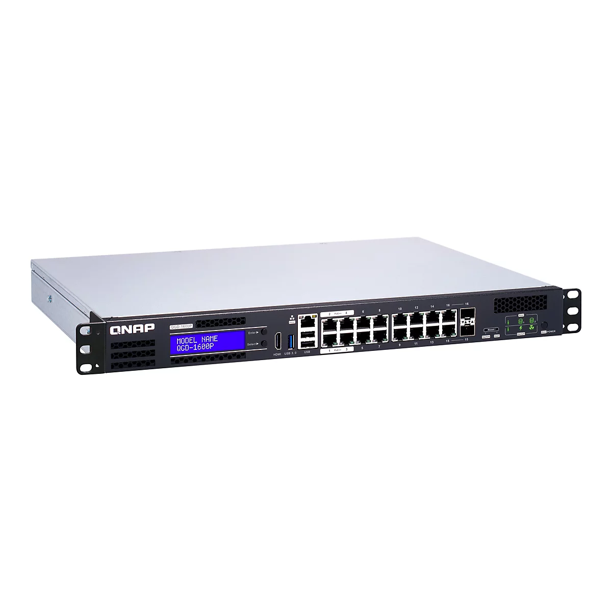 QNAP QGD-1600P - Switch - 16 Anschlüsse - Smart - an Rack montierbar