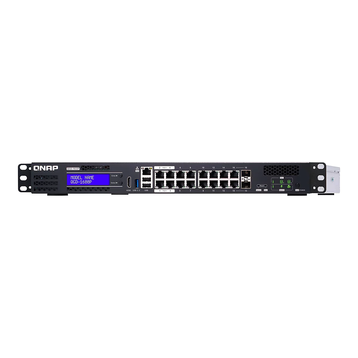 QNAP QGD-1600P - Switch - 16 Anschlüsse - Smart - an Rack montierbar