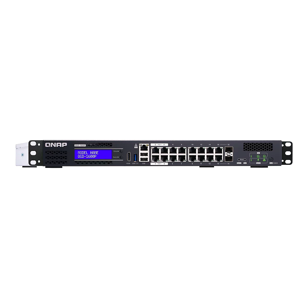 QNAP QGD-1600P - Switch - 16 Anschlüsse - Smart - an Rack montierbar