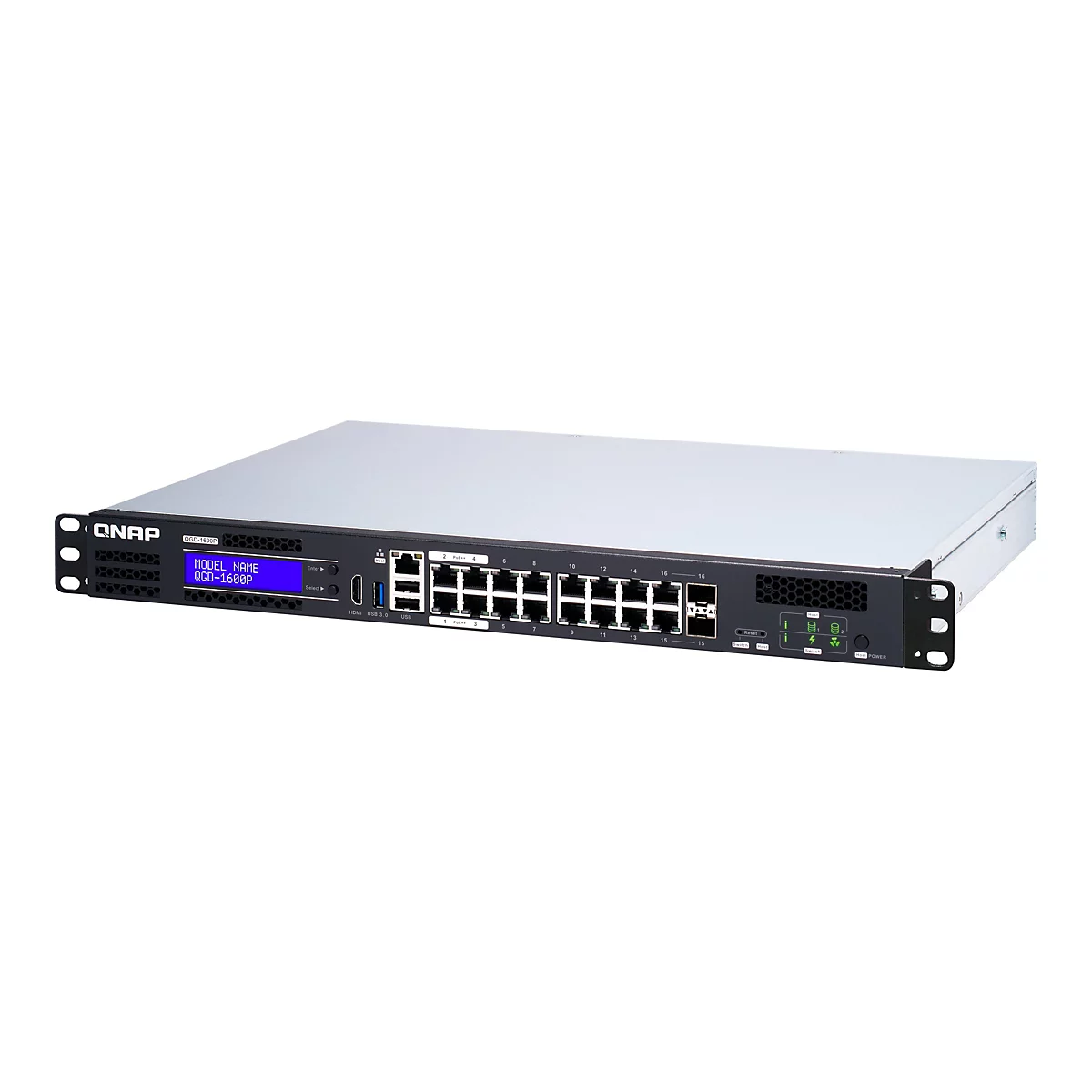 QNAP QGD-1600P - Switch - 16 Anschlüsse - Smart - an Rack montierbar