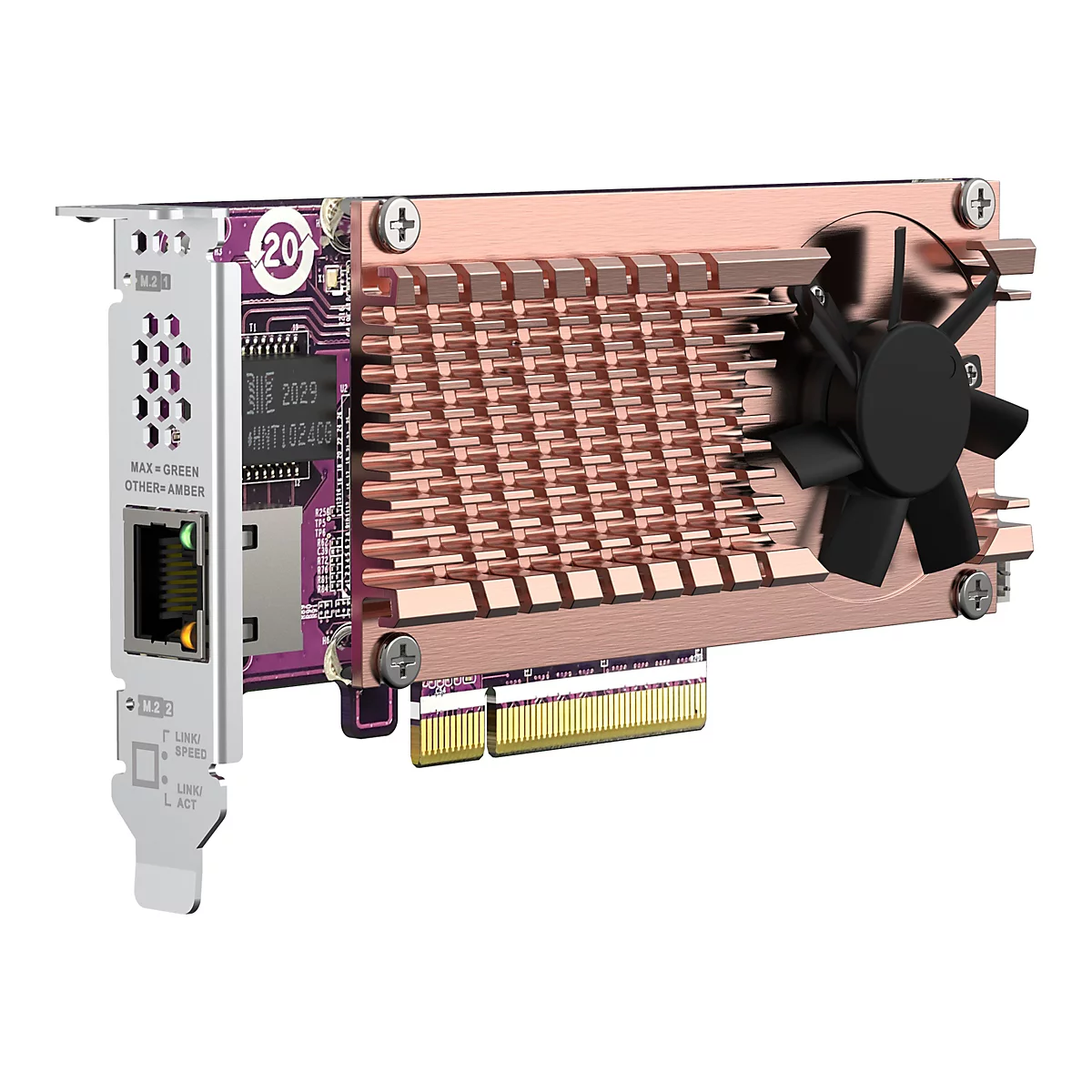 QNAP QM2-2P10G1TB - Speicher-Controller - M.2 - PCIe 3.0 x4 (NVMe) - Low-Profile - PCIe 3.0 x8