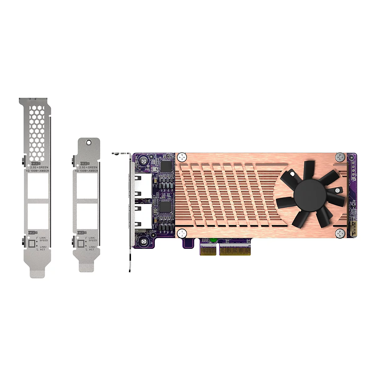 QNAP QM2-2P2G2T - Speicher-Controller - M.2 - M.2 NVMe Card / PCIe 3.0 (NVMe) - Low-Profile - PCIe 3.0 x4, 2.5 Gigabit Ethernet