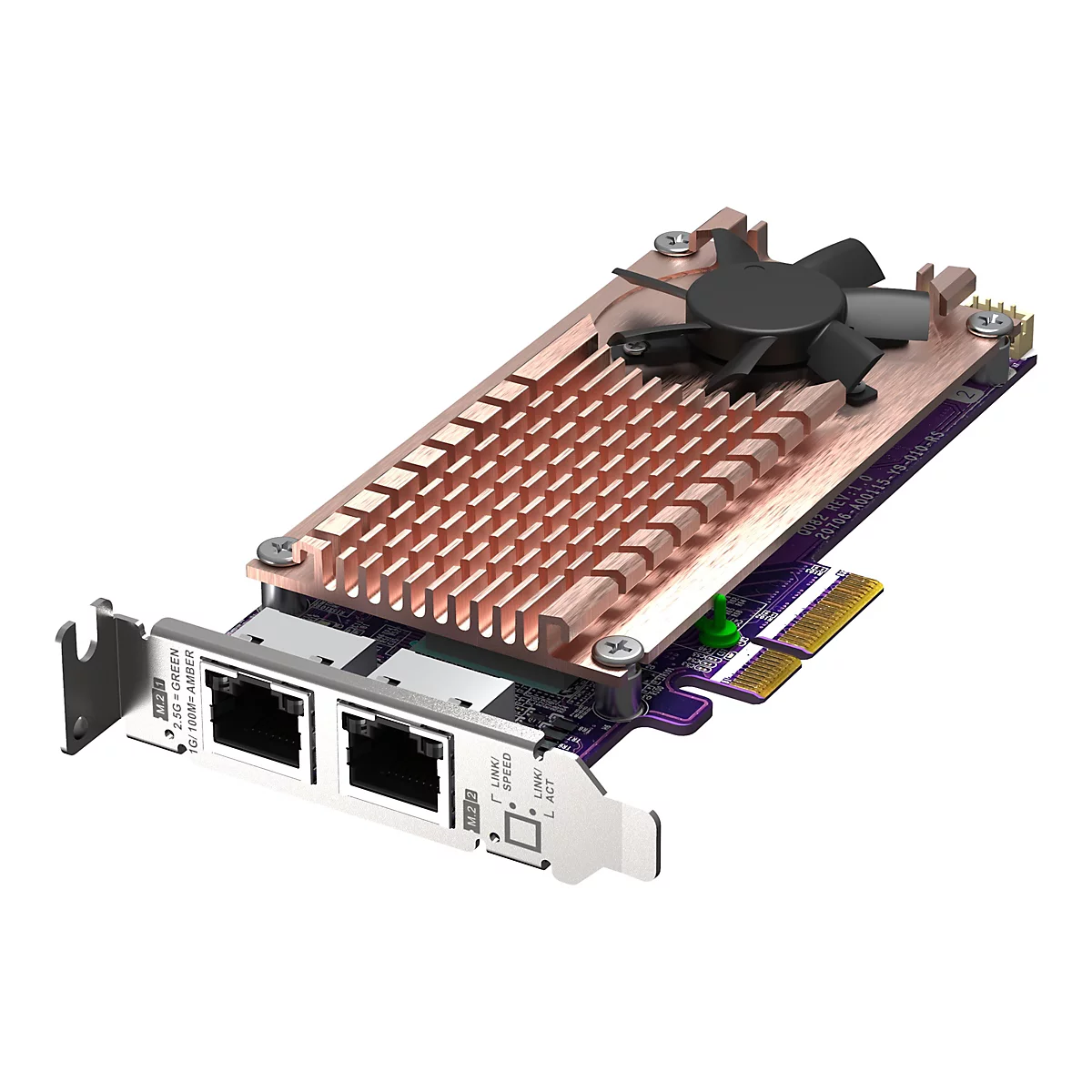 QNAP QM2-2P2G2T - Speicher-Controller - M.2 - M.2 NVMe Card / PCIe 3.0 (NVMe) - Low-Profile - PCIe 3.0 x4, 2.5 Gigabit Ethernet