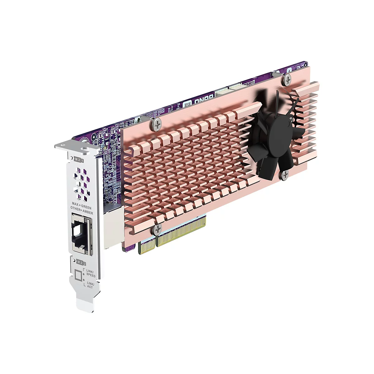 QNAP QM2-2P410G1T - Speicher-Controller mit 10GBASE-T Port - M.2 - PCIe 4.0 x4 (NVMe) - Low-Profile - PCIe 4.0 x8