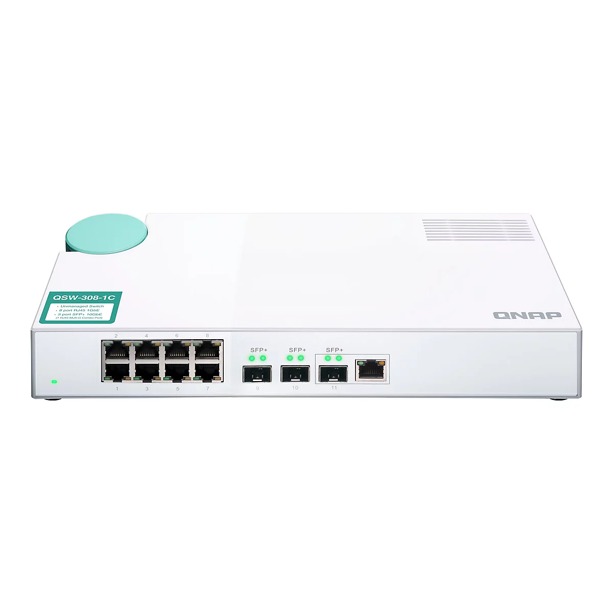 QNAP QSW-308-1C - Switch - 11 Anschlüsse - unmanaged