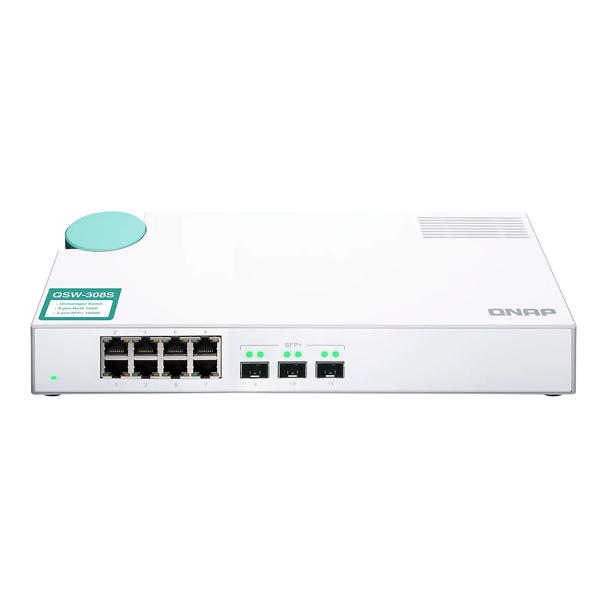 QNAP QSW-308S - Switch - 11 Anschlüsse - unmanaged