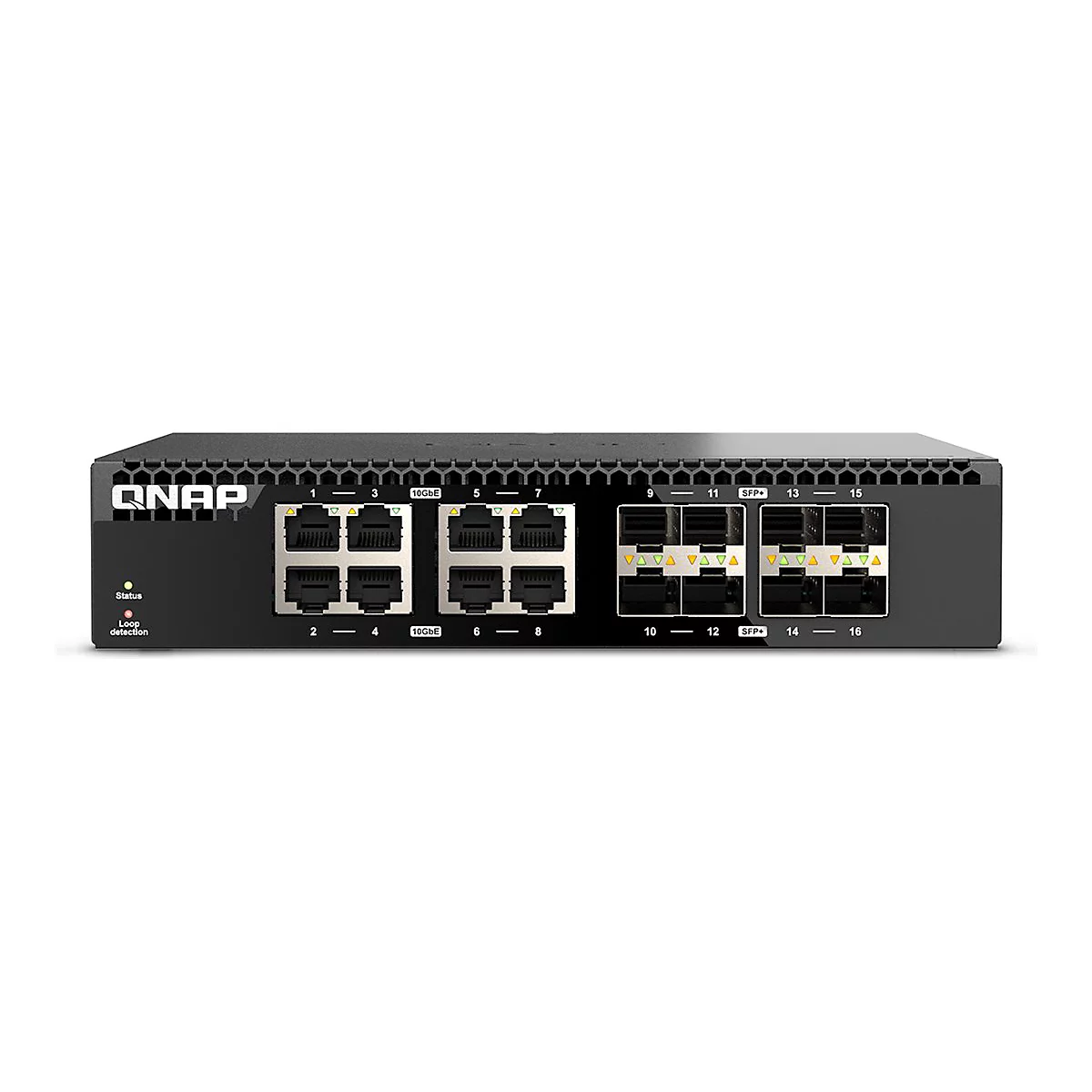 QNAP QSW-3216R-8S8T - Switch - 8 x 100/1000/2.5G/5G/10GBase-T + 8 x 10Gb Ethernet SFP+ - an Rack montierbar