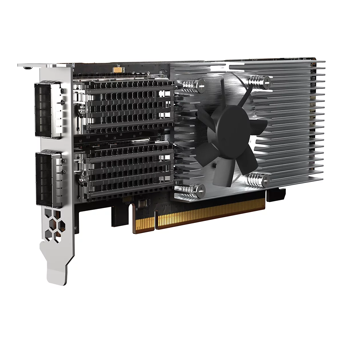 QNAP QXG-100G2SF-E810 - Netzwerkadapter - PCIe 4.0 x16 Low-Profile - 100 Gigabit QSFP28 x 2 - für QNAP TS-H2490FU