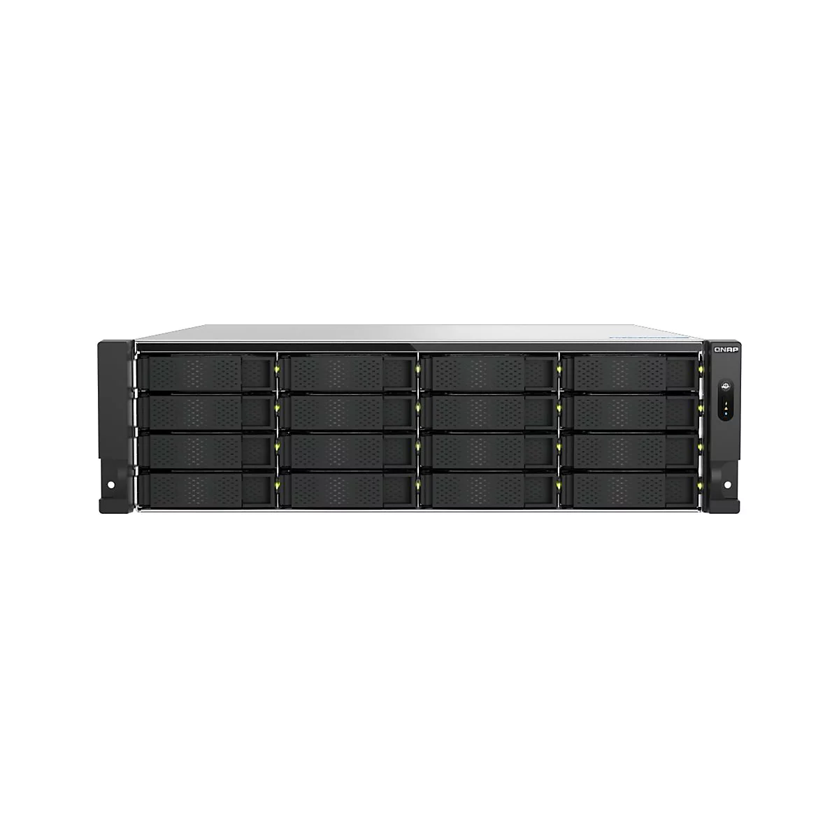 QNAP - TS-h1677AXU-RP-R7-32G - NAS-Server - 16 Schächte - Rack einbaufähig SATA 6Gb/s RAID RAID 0 1 5 6 10 50 JBOD 60 RAM 32 GB Gigabit Ethernet / 2.5 Gigabit Ethernet / 5 Gigabit Ethernet / 10 Gigabit Ethernet iSCSI Support 3U