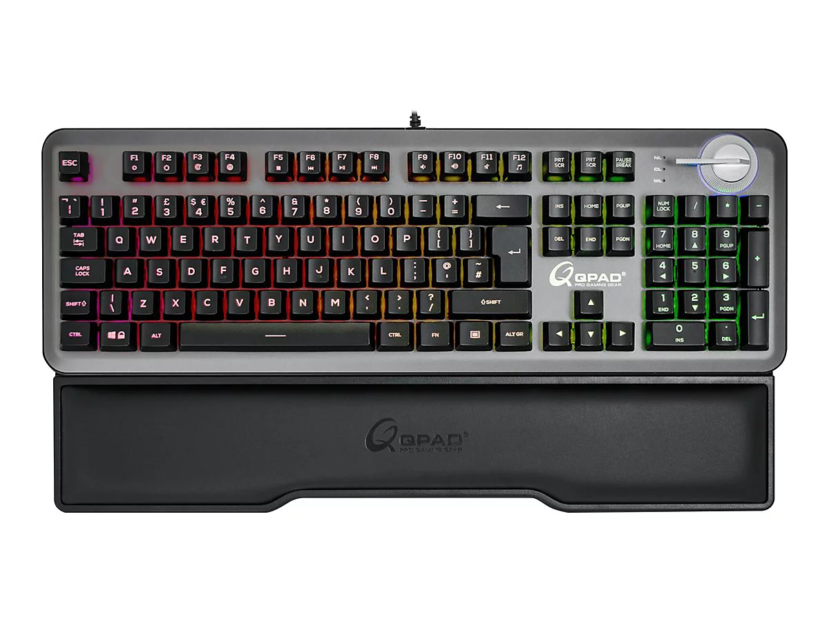 QPAD MK-95 - Tastatur - mit Lautstärkerad - backlit - USB - Deutsch