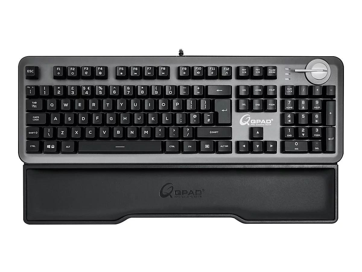 QPAD MK-95 - Tastatur - mit Lautstärkerad - backlit - USB - Deutsch