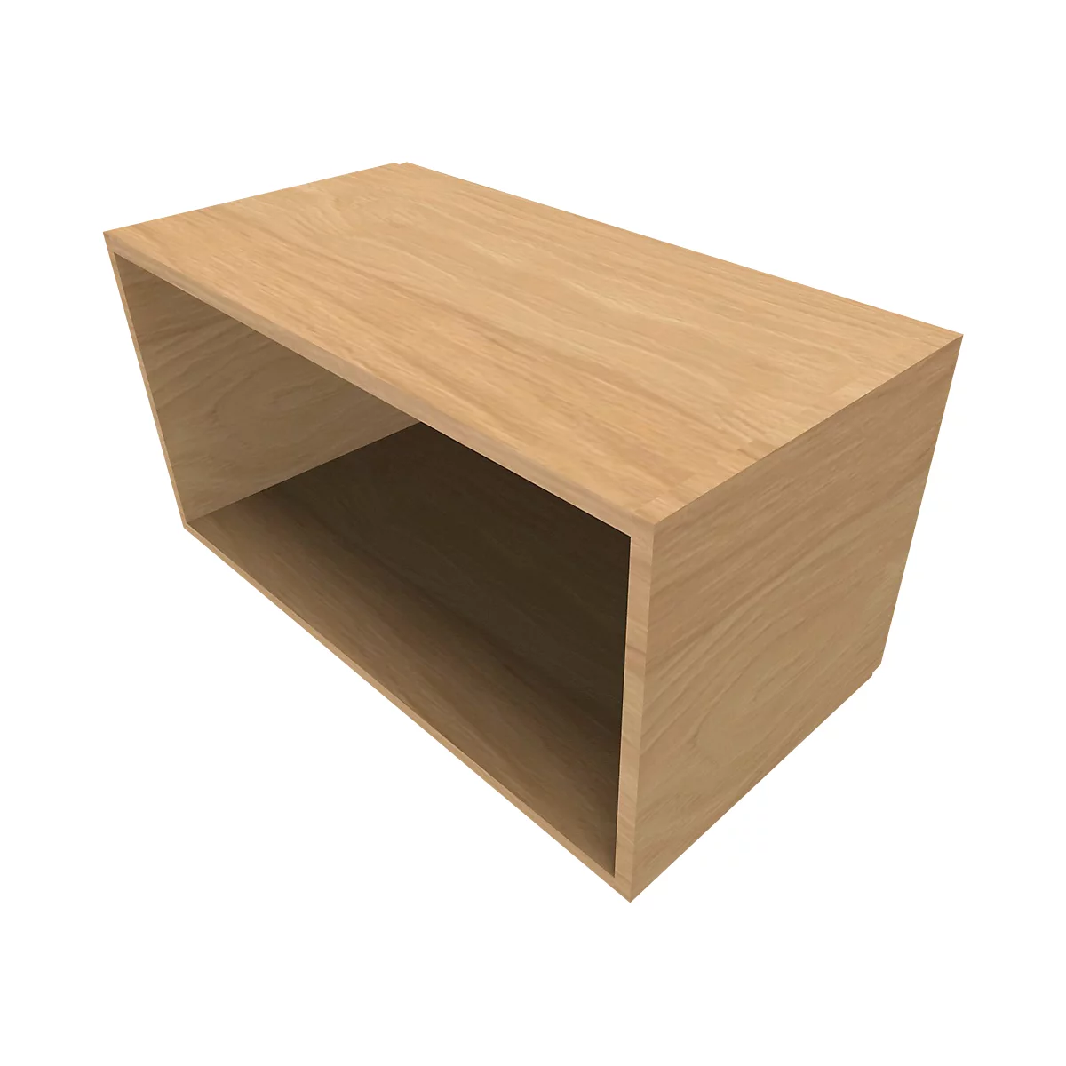 QUANDOS BOX boekenkast, spaanplaat, 1 OH, B 1000 x D 420 x H 374 mm, eiken-Masonic