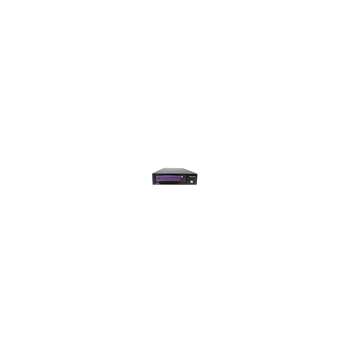 Schwarzes Quantum-Laufwerk mit einer violetten Kassette in der Mitte.