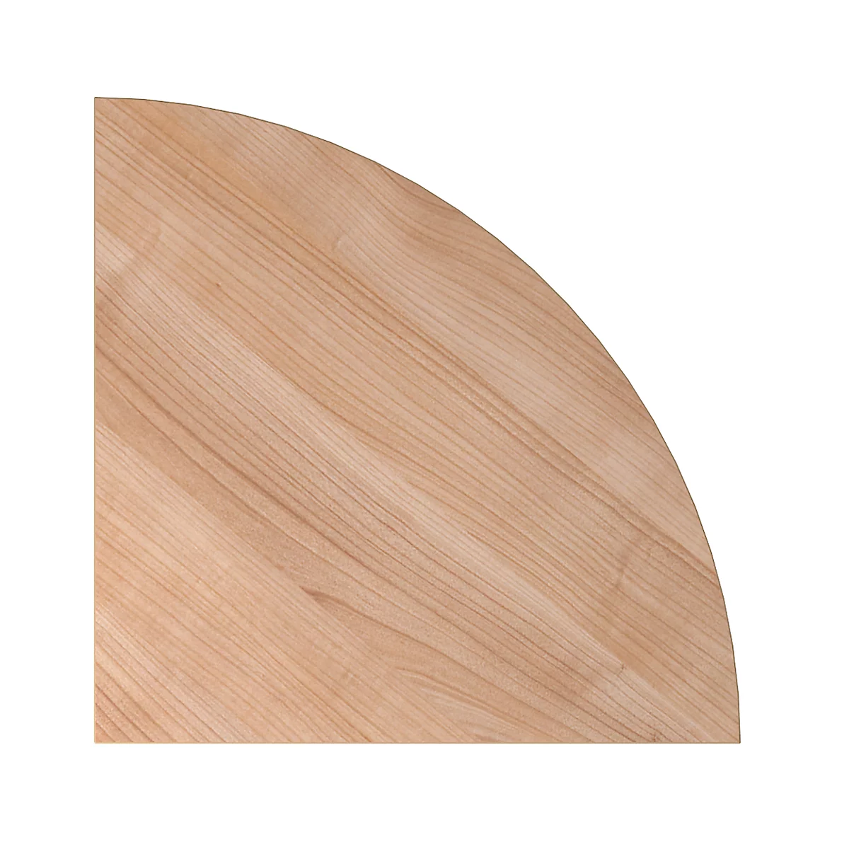 Close-up of a table top made of light-colored wood. The grain is clearly visible.