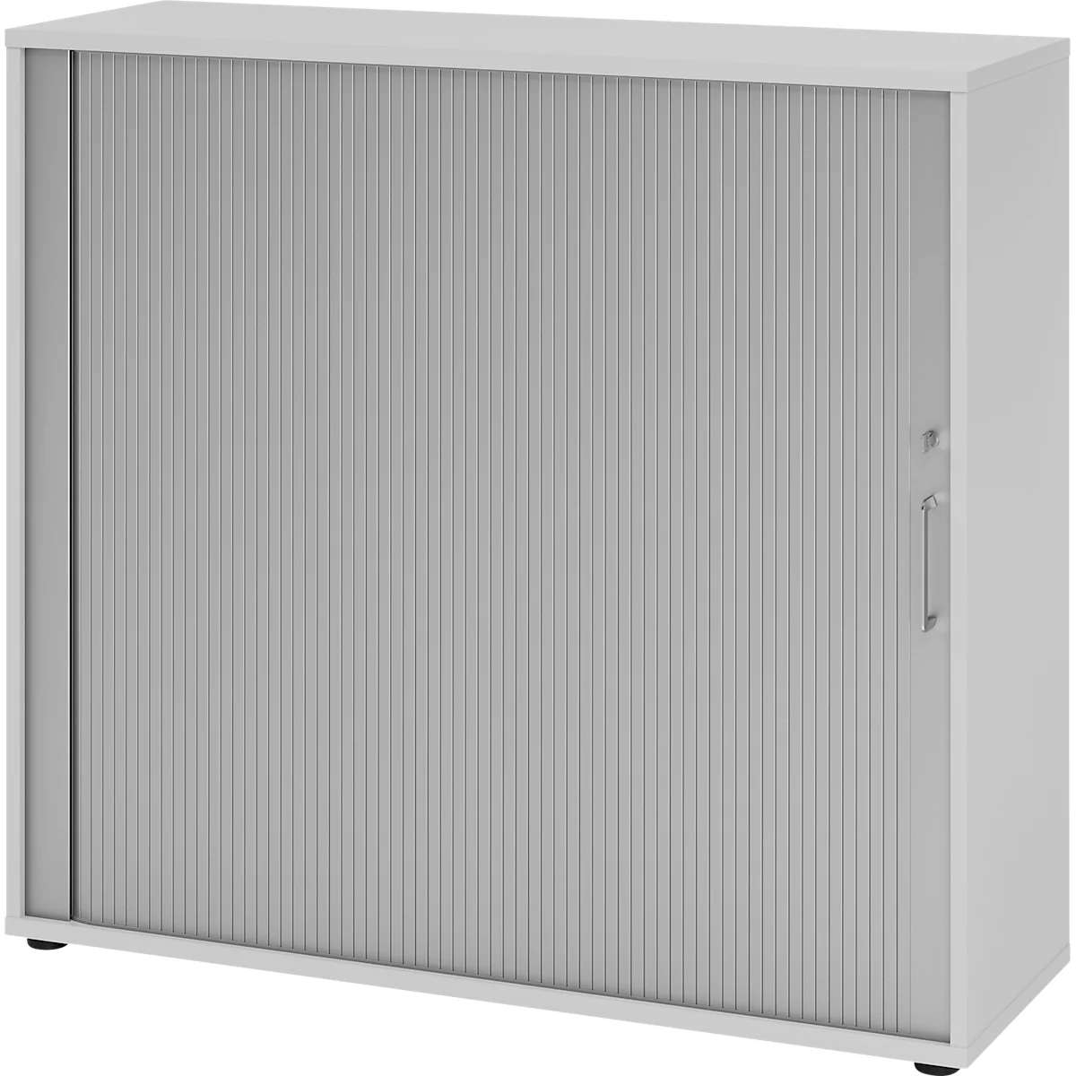 Querrollladenschrank Breno, 3 OH, abschließbar, stapelbar, B 1200 x T 400 x H 1100 mm, Spanplatte, lichtgrau