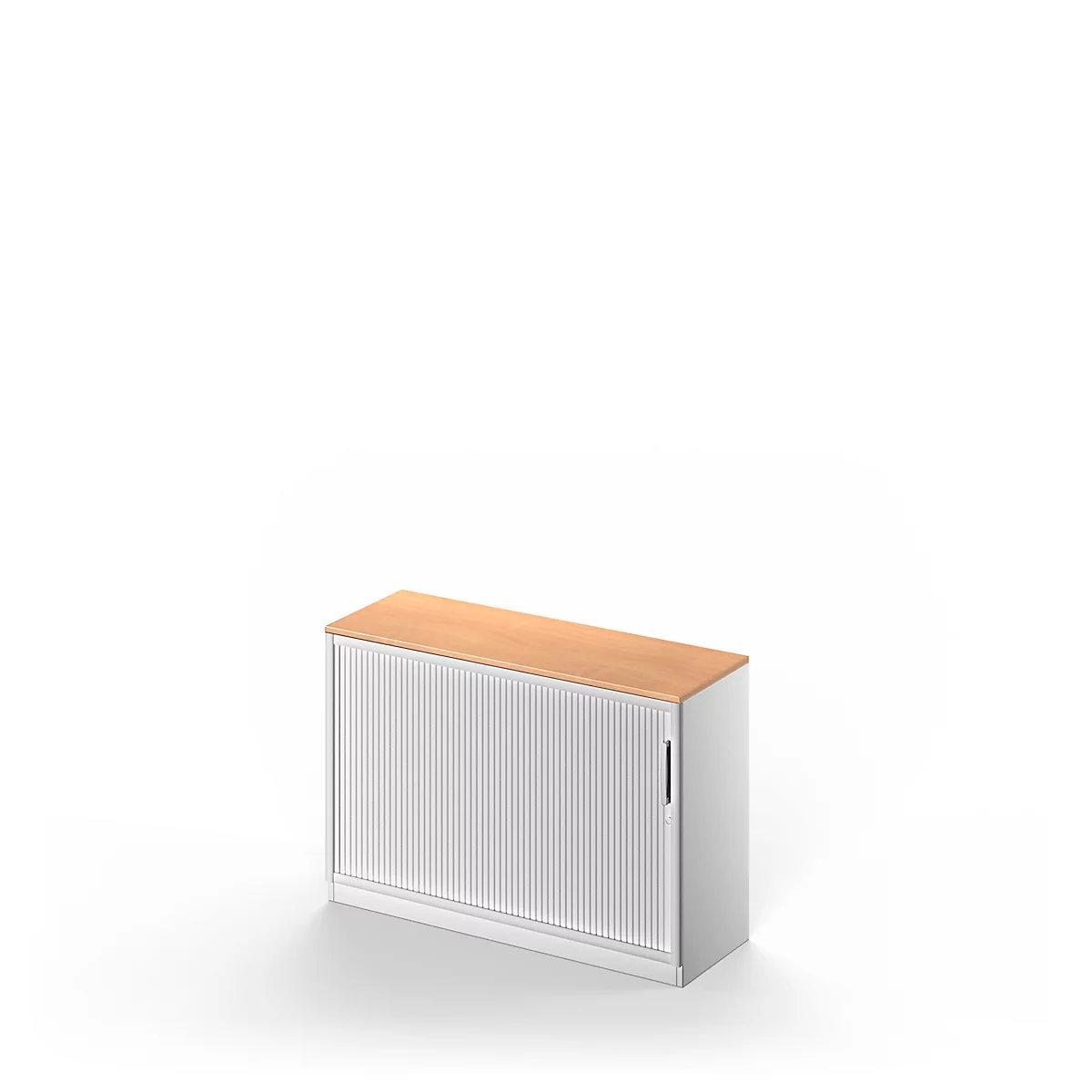 Querrollladenschrank TETRIS SOLID, 2 OH, B 1200 x H 818 mm, mit Boden, Buche/weißalu