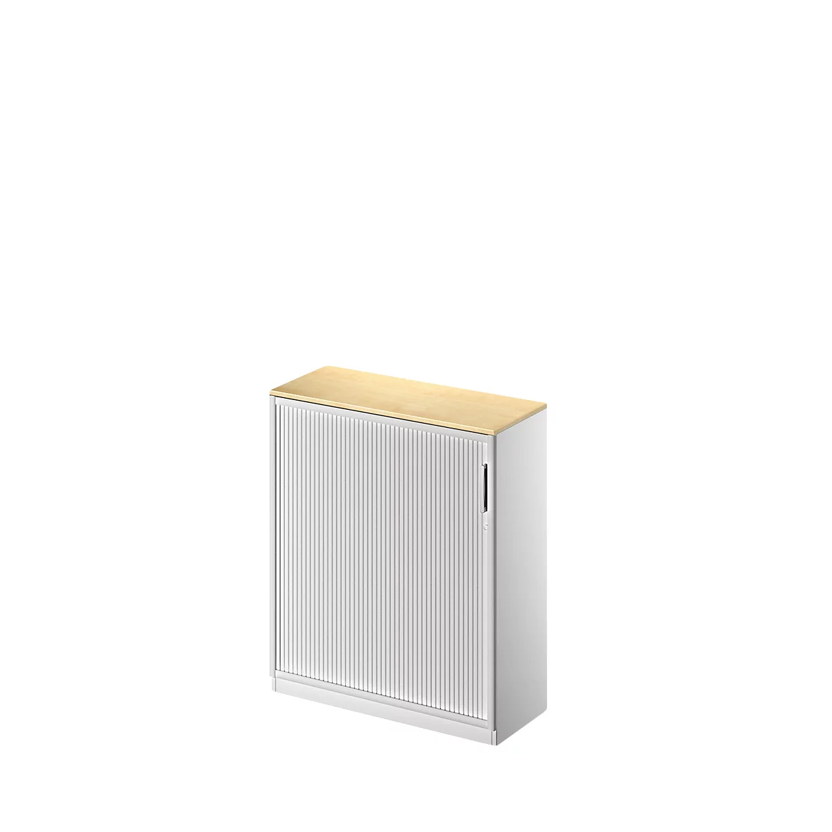 Querrollladenschrank TETRIS SOLID, 3 OH, B 1000 mm, inkl. 19 mm Abdeckplatte, Ahorn-Dekor/weißalu/weißalu