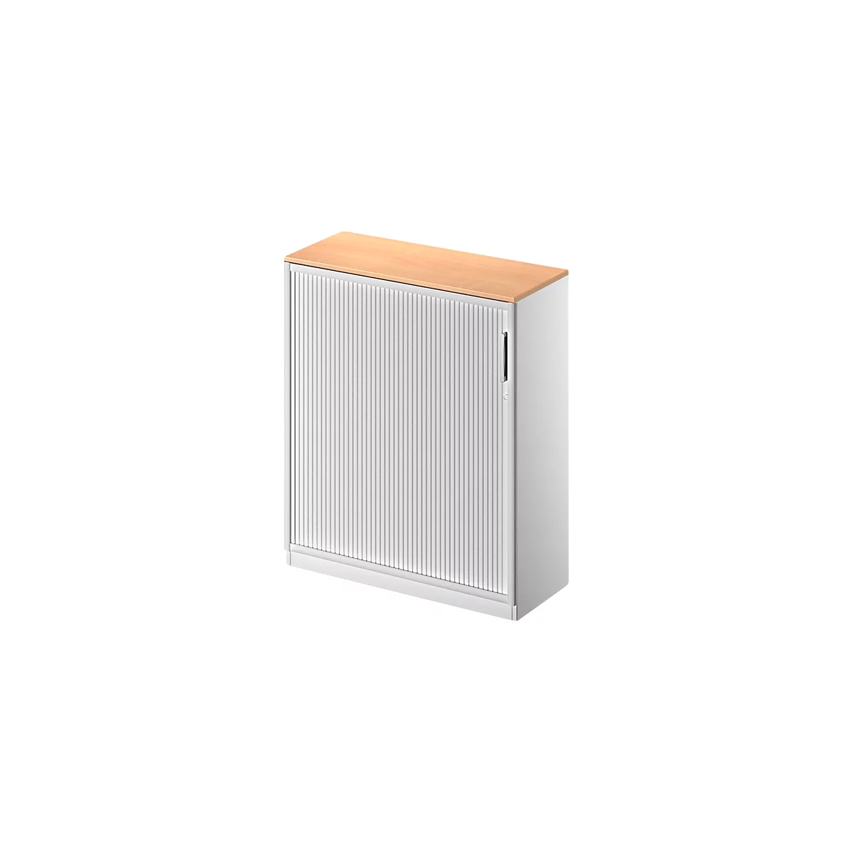 Querrollladenschrank TETRIS SOLID, 3 OH, B 1000 mm, inkl. 19 mm Abdeckplatte, Buche-Dekor/weißalu/weißalu