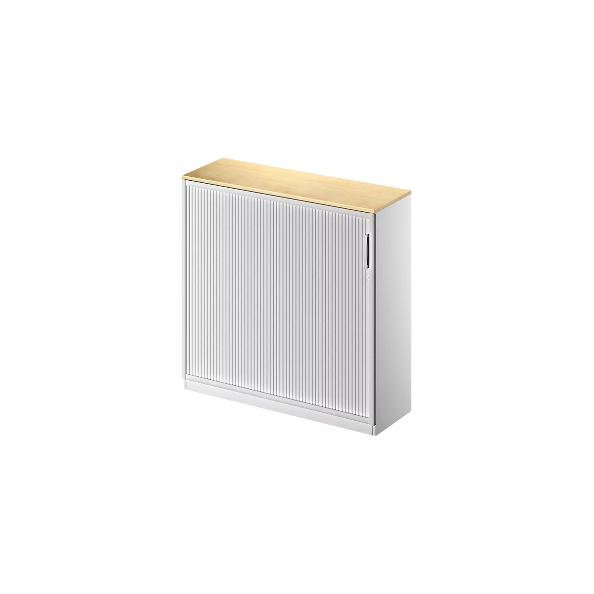 Querrollladenschrank TETRIS SOLID, 3 OH, B 1200 mm, inkl. 19 mm Abdeckplatte, Ahorn-Dekor/weißalu/weißalu