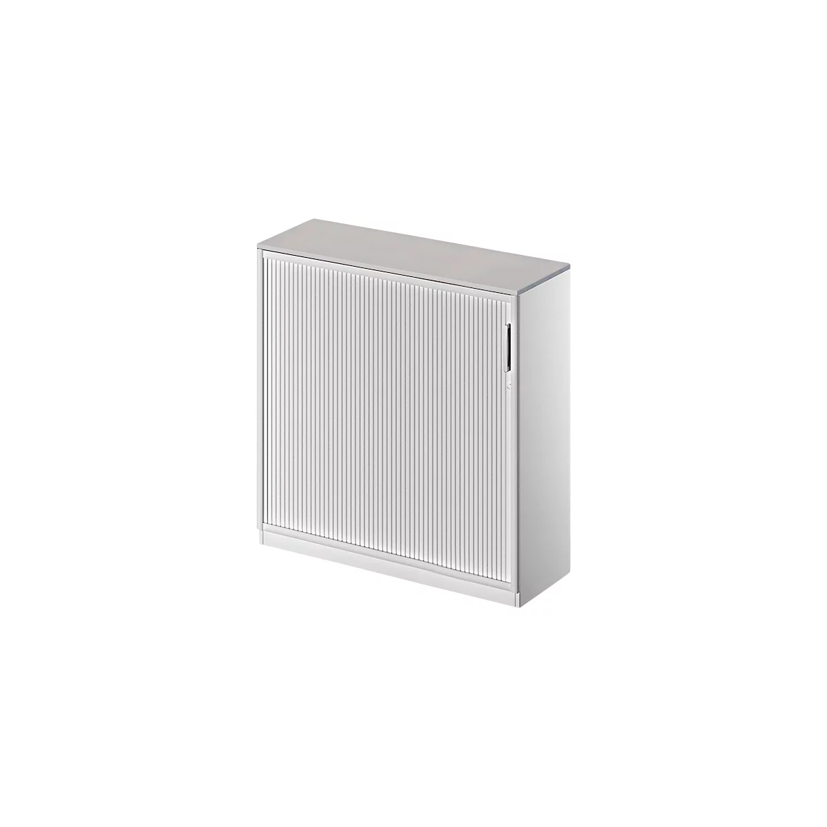 Querrollladenschrank TETRIS SOLID, 3 OH, B 1200 mm, inkl. 19 mm Abdeckplatte, lichtgrau/weißalu/weißalu