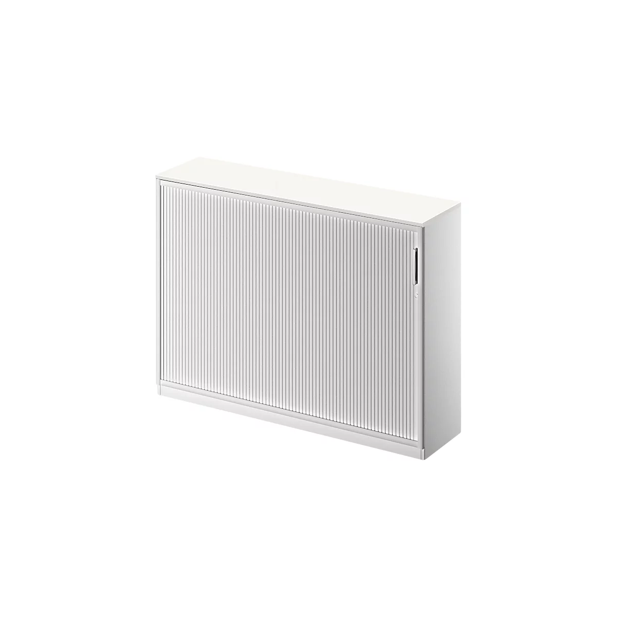 Querrollladenschrank TETRIS SOLID, 3 OH, B 1600 mm, inkl. 19 mm Abdeckplatte, weiß/weißalu