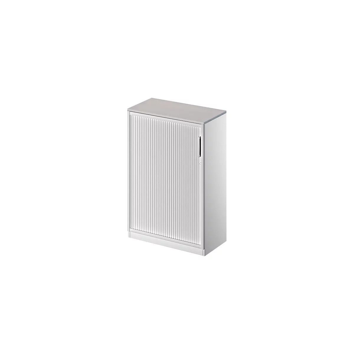 Querrollladenschrank TETRIS SOLID, 3 OH, B 800 mm, inkl. 19 mm Abdeckplatte, lichtgrau/weißalu/weißalu
