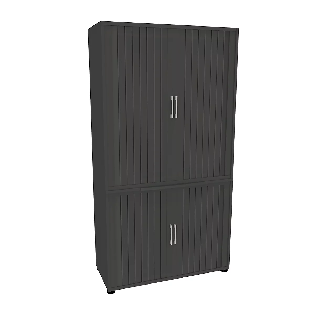 Querrollladenschrank, zweiteilig, B 1000 mm, 5 OH, graphit