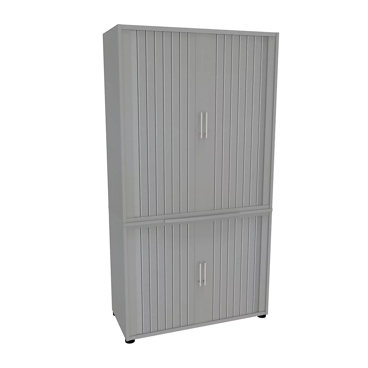 Querrollladenschrank, zweiteilig, B 1000 mm, 5 OH, silber