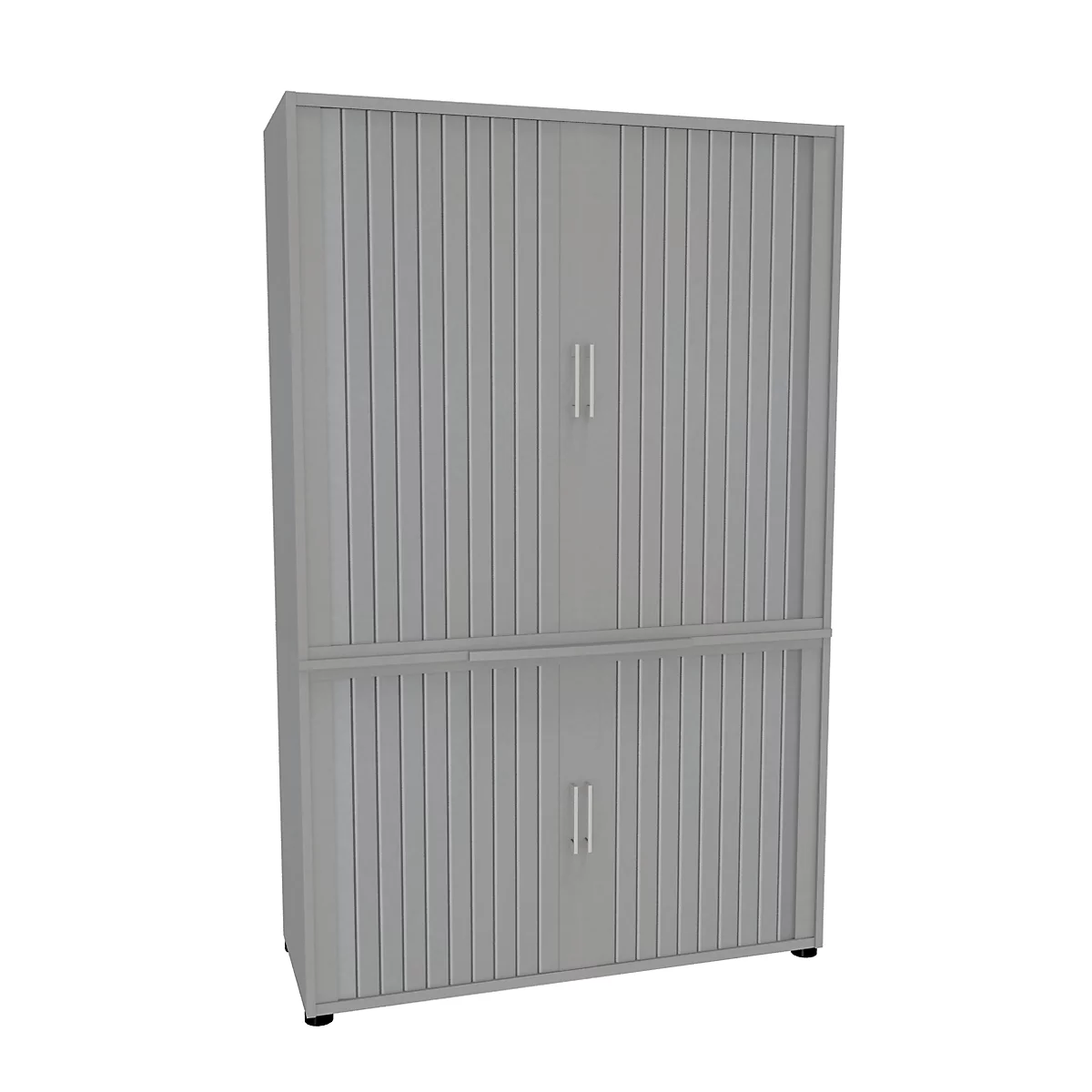 Querrollladenschrank, zweiteilig, B 1200 mm, 5 OH, silber