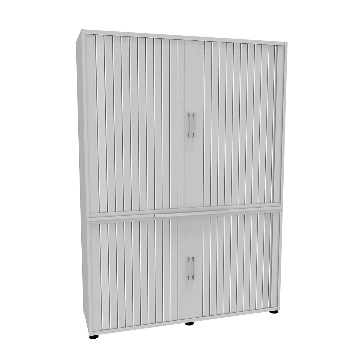 Querrollladenschrank, zweiteilig, B 1350 mm, 5 OH, weiß