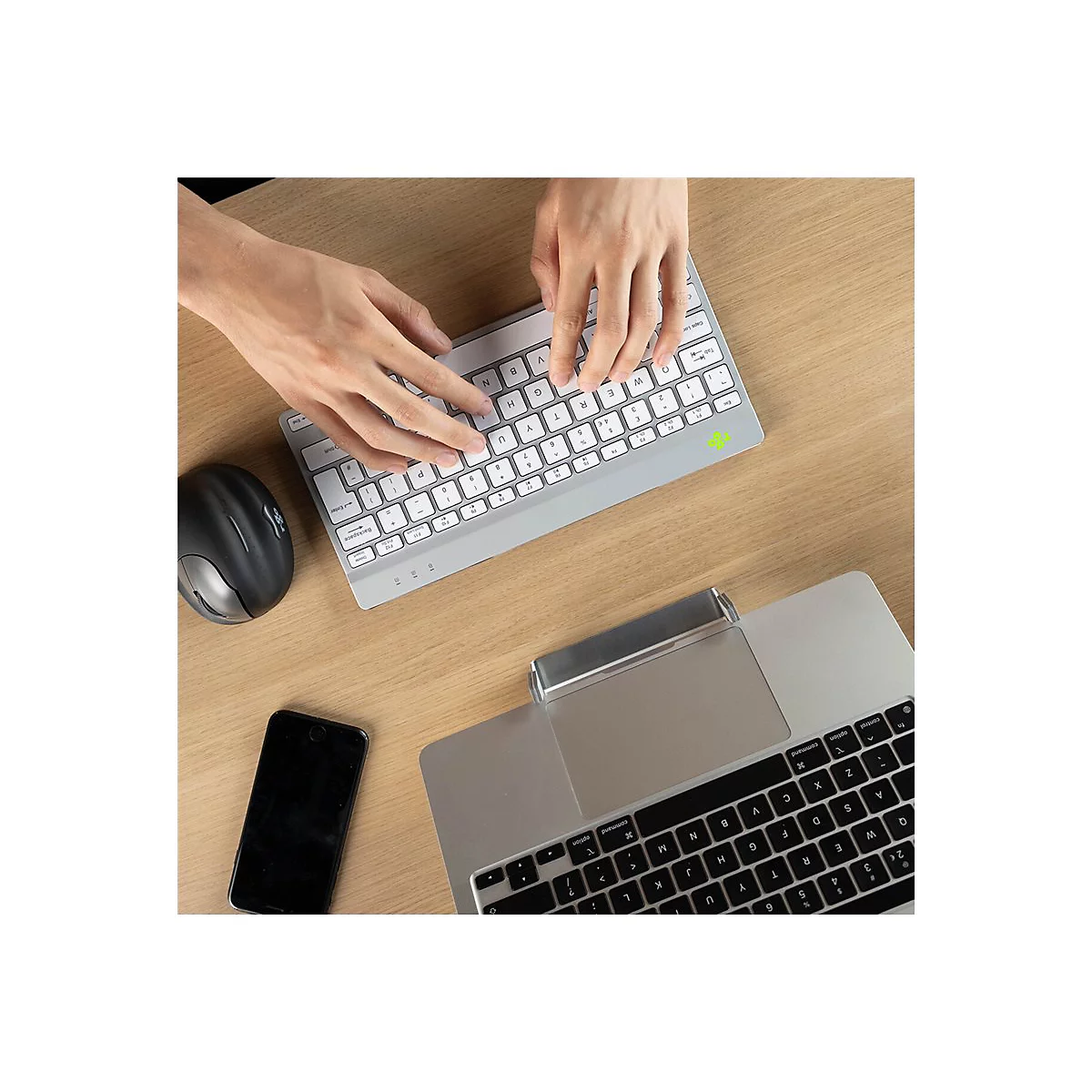 R-Go Compact Break - Tastatur - mit integrierter Pauseanzeige - USB-C - QWERTY - Nordisch