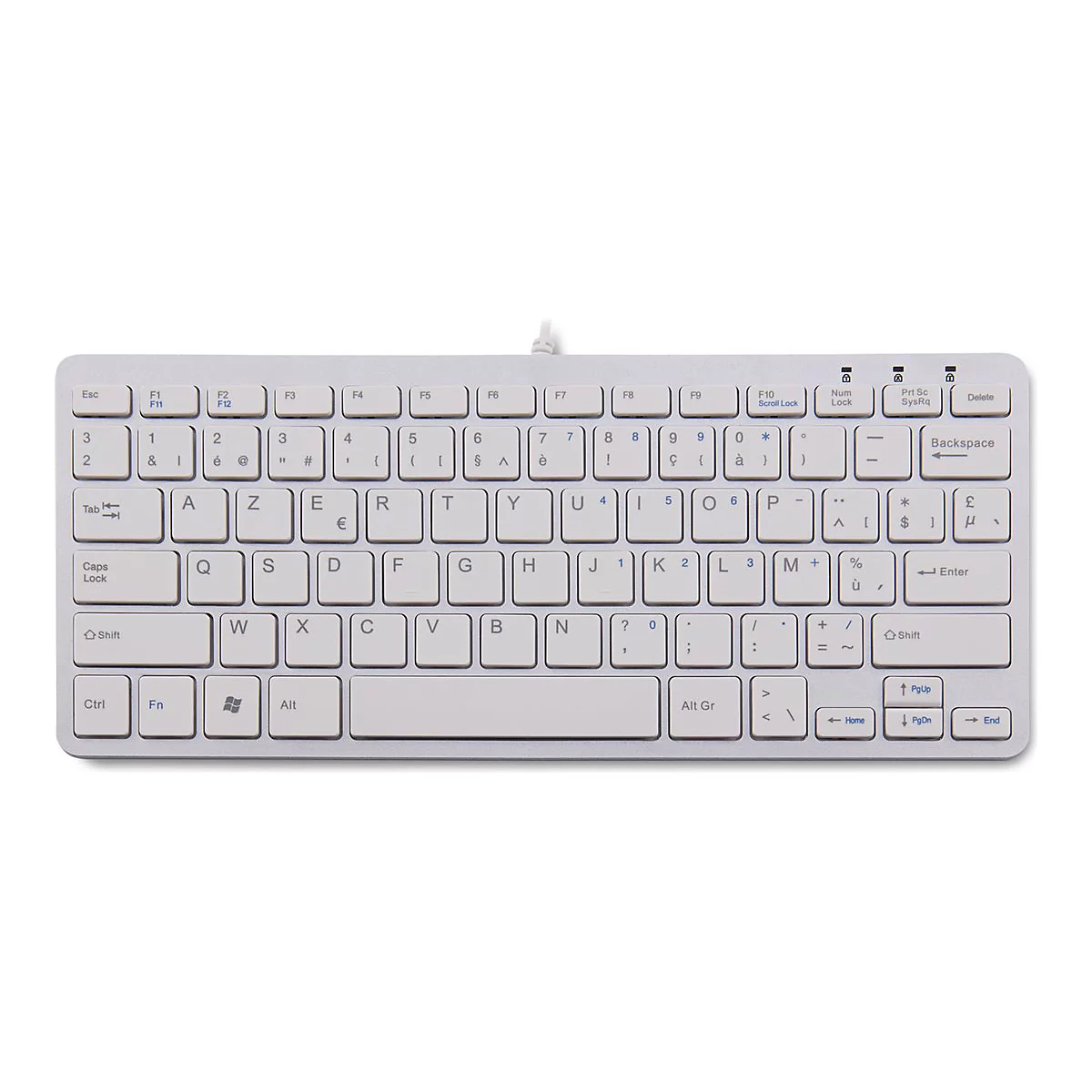 R-Go Compact Tastatur, AZERTY (BE), weiß, drahtgebundenen - Tastatur - AZERTY - Belgien - weiß