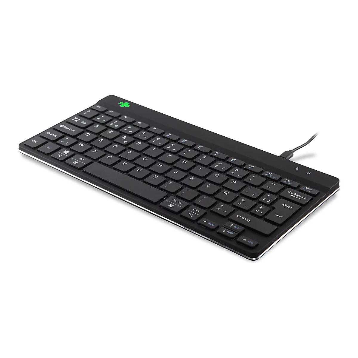 R-Go Ergonomische Tastatur Compact break - Tastatur - USB - AZERTY - Belgien - Schwarz
