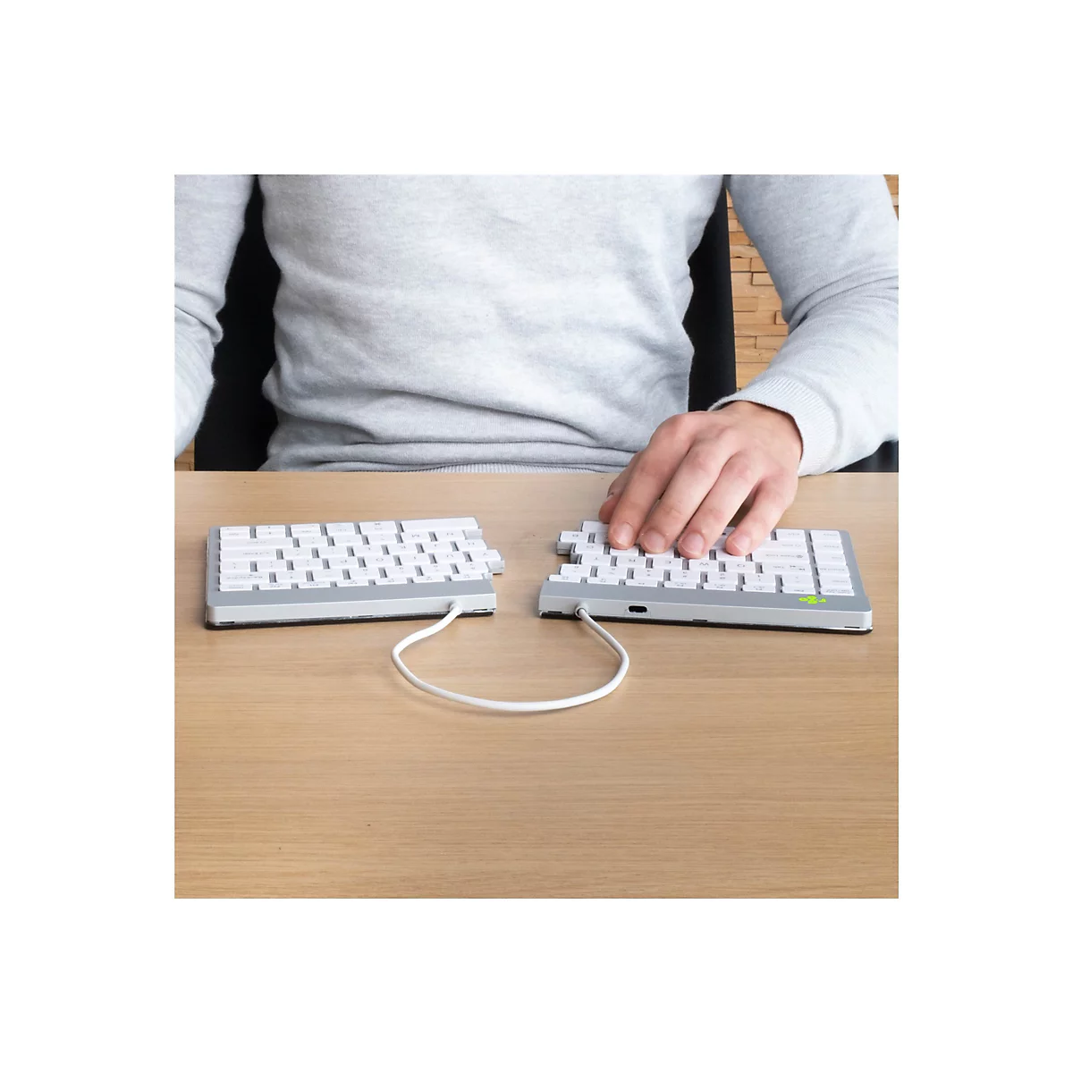 R-Go Ergonomische Tastatur Split break - Tastatur - mit integrierter Pauseanzeige - kabellos - Bluetooth 5.0 - QWERTY