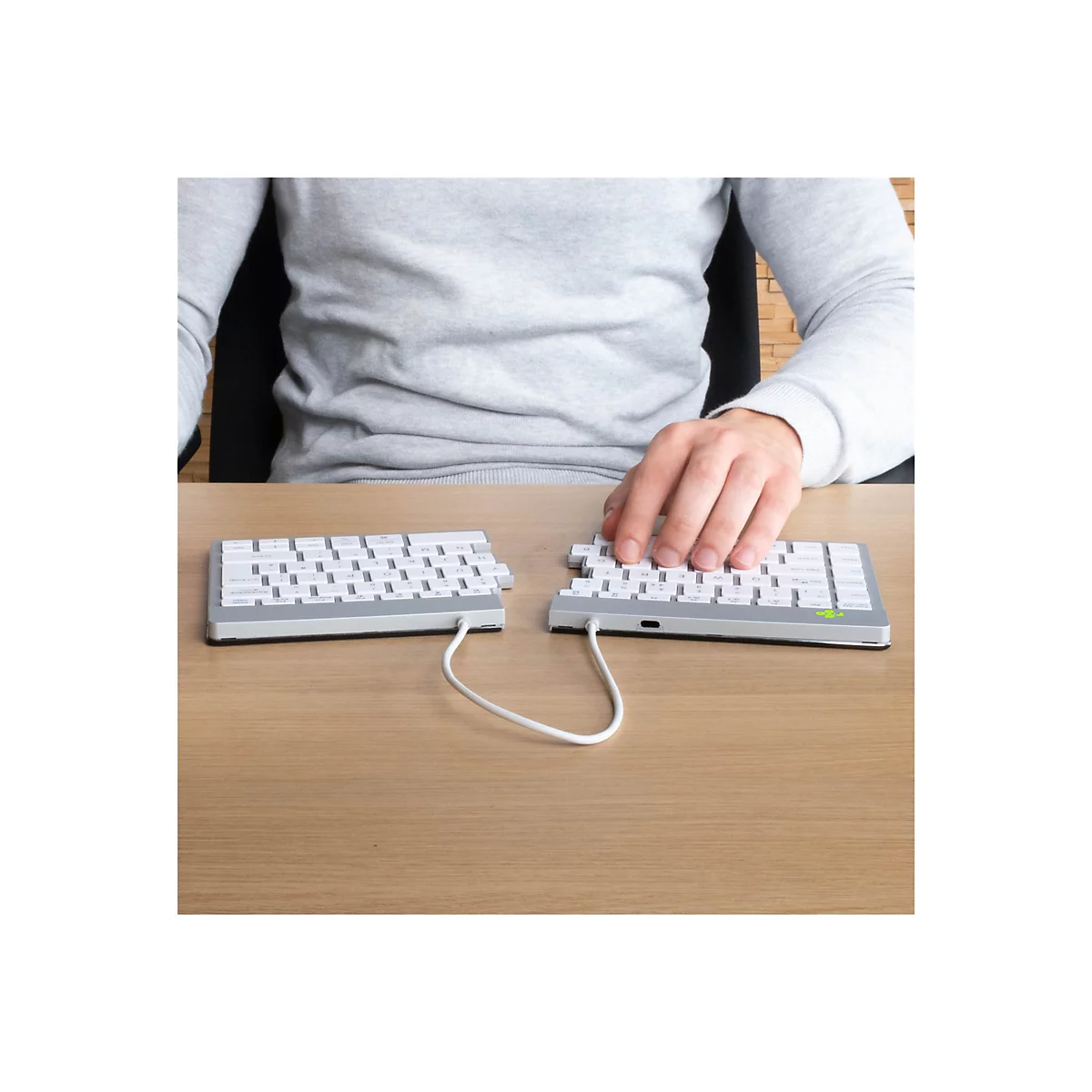 R-Go Ergonomische Tastatur Split break - Tastatur - mit integrierter Pauseanzeige - kabellos - Bluetooth 5.0 - QWERTZ