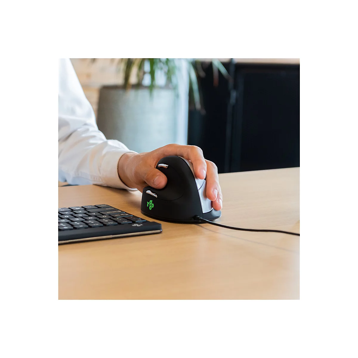 R-Go HE Mouse Ergonomic Mouse Large Left - Maus - USB - Schwarz