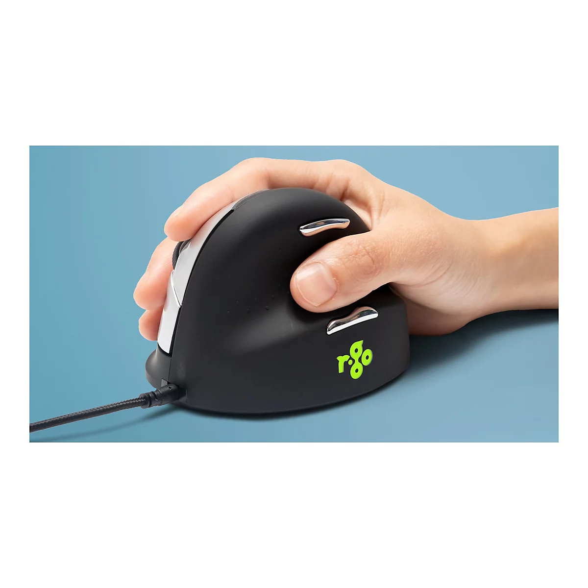 R-Go HE Mouse Ergonomische Maus, Groß (über 185mm), rechtshändig, drahtgebundenen - Maus - USB