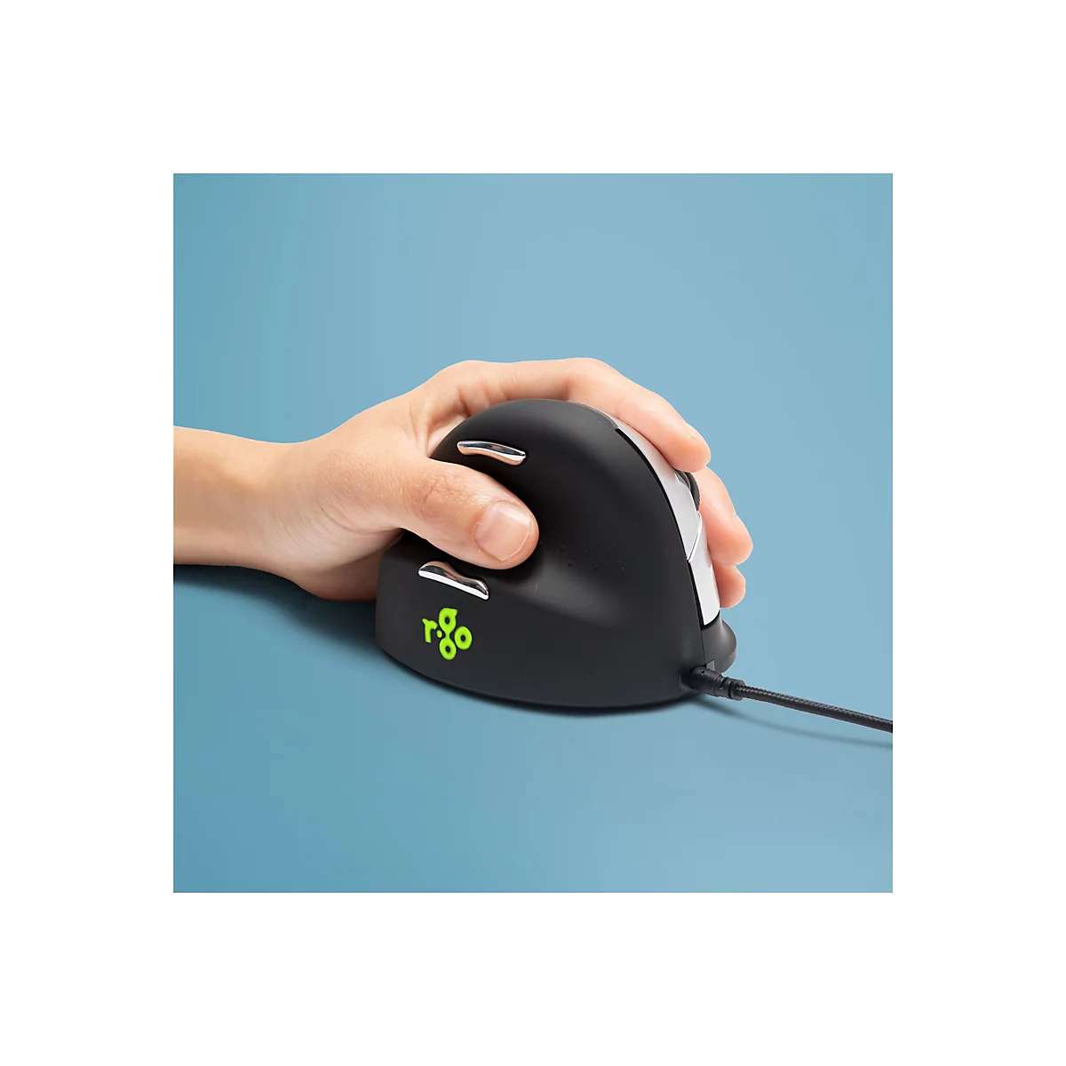 R-Go HE Mouse Ergonomische Maus, Mittel (165-195mm), linkshändig, drahtgebundenen - Maus - USB