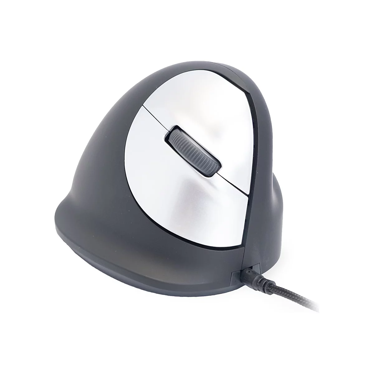 R-Go HE Mouse Ergonomische Maus, Mittel (165-195mm), rechtshändig, drahtgebundenen - Maus - USB - Schwarz/Silber