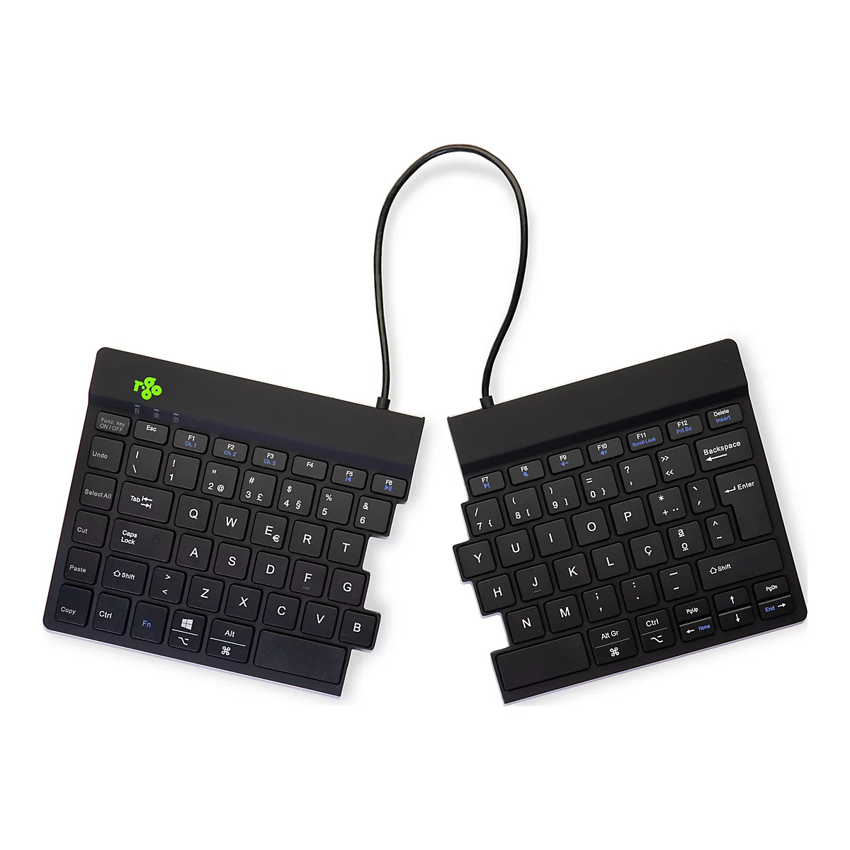 R-Go Split Break - Version 2 - Tastatur - mit integrierter Pauseanzeige - kabellos - Bluetooth 5.0
