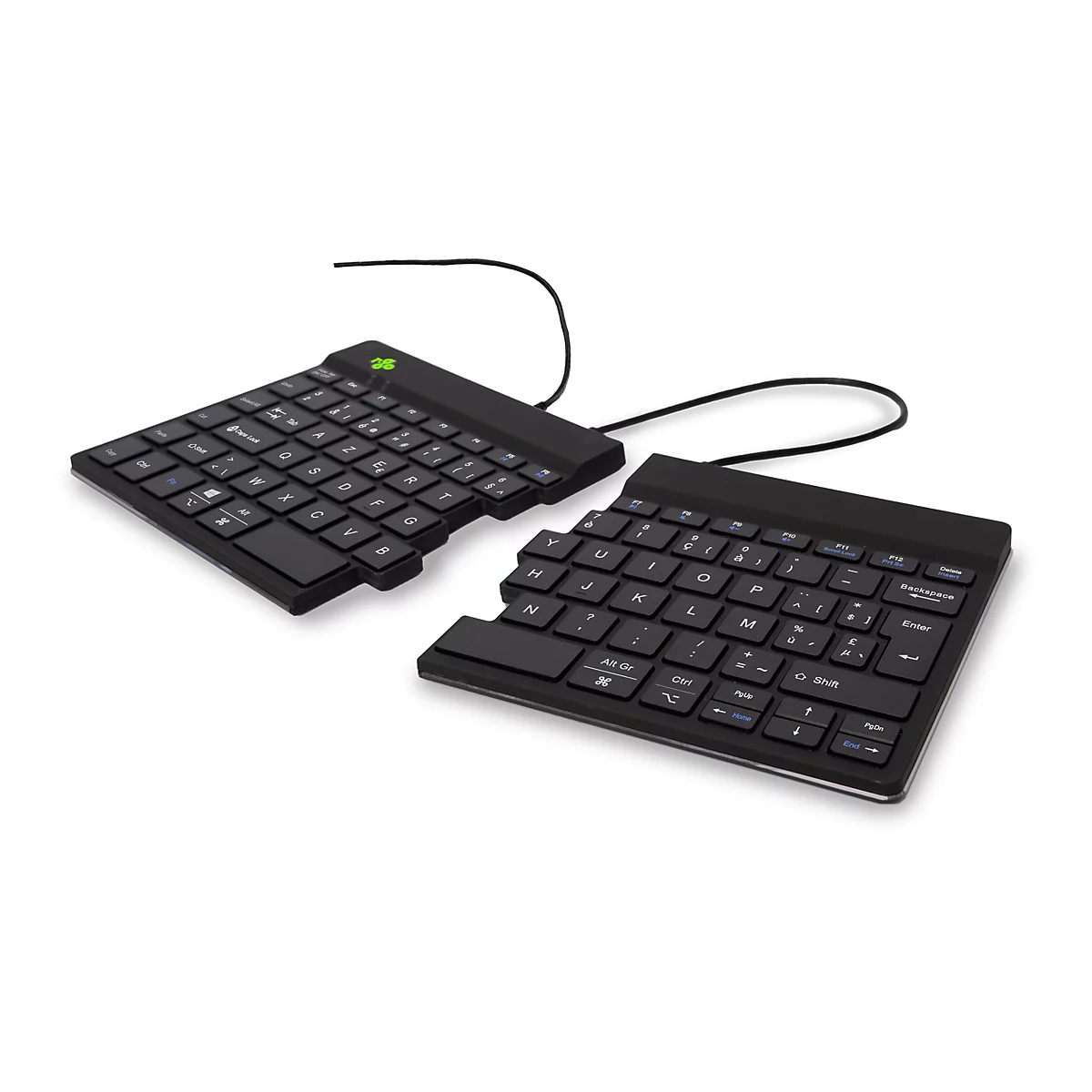 R-Go Split Ergonomische Tastatur, AZERTY (BE), schwarz, drahtgebundenen - Tastatur - AZERTY - Belgien - Schwarz