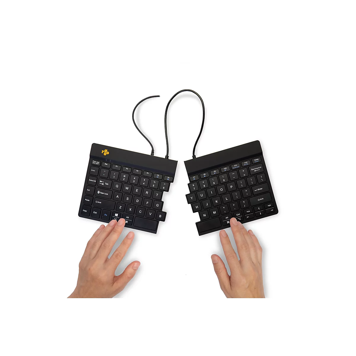 R-Go Split Ergonomische Tastatur, QWERTY (US), schwarz, drahtgebundenen - Tastatur - QWERTY - USA - Schwarz