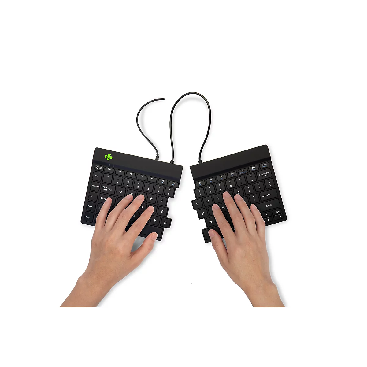 R-Go Split Ergonomische Tastatur, QWERTY (US), schwarz, drahtgebundenen - Tastatur - QWERTY - USA - Schwarz