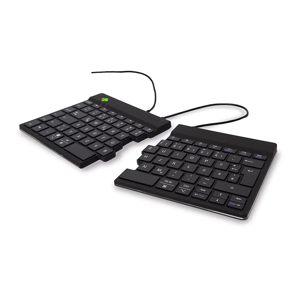 R-Go Split Ergonomische Tastatur, QWERTZ (DE), schwarz, drahtgebundenen - Tastatur - QWERTZ - Deutsch - Schwarz